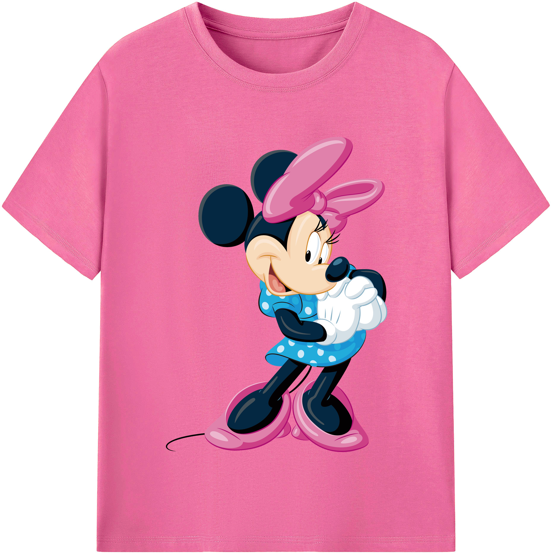 （画像用） ミッキーマウス Mickey Mouse レディースカジュアルプリントTシャツ（綿100％）